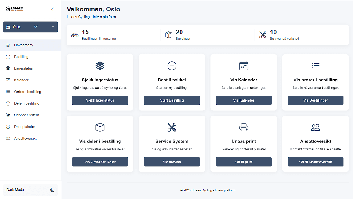 Dashboard example light